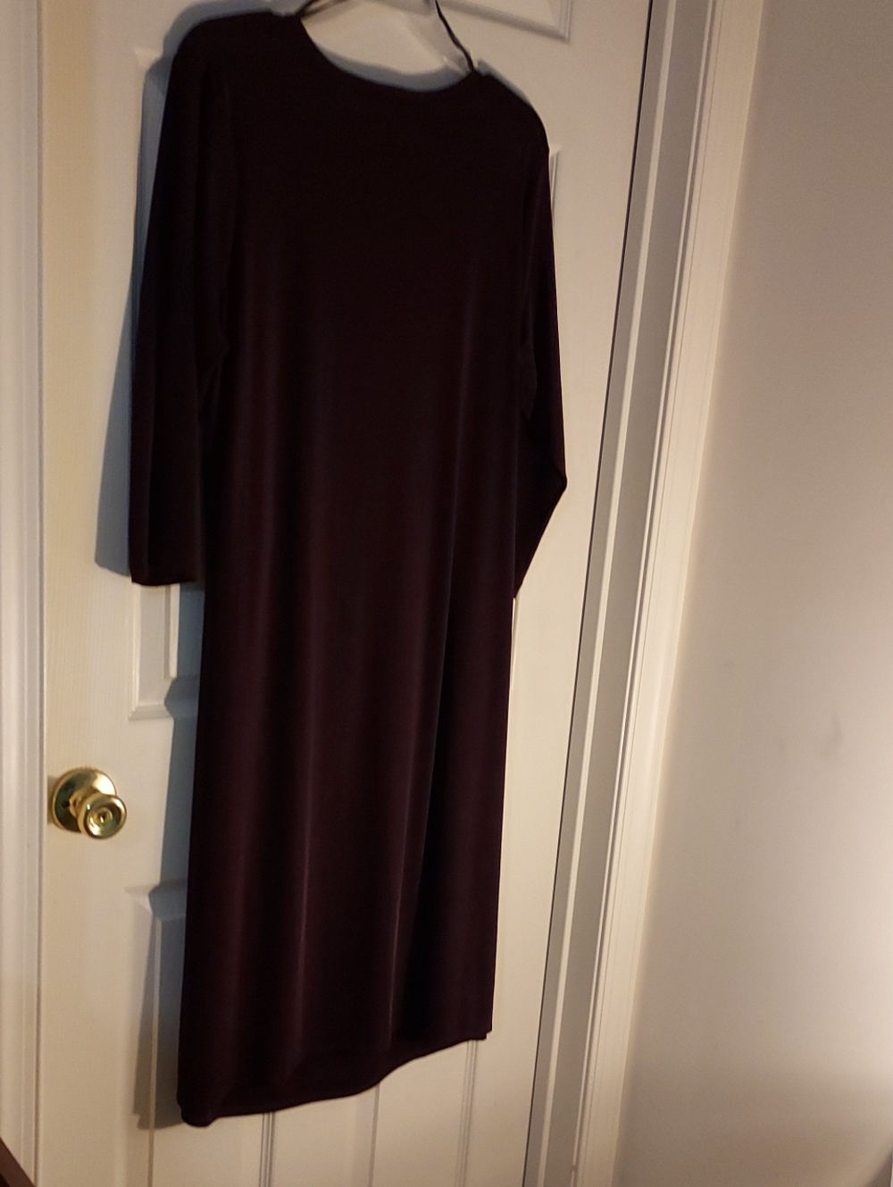 Classic Draped Midi Dress in Deep Plum